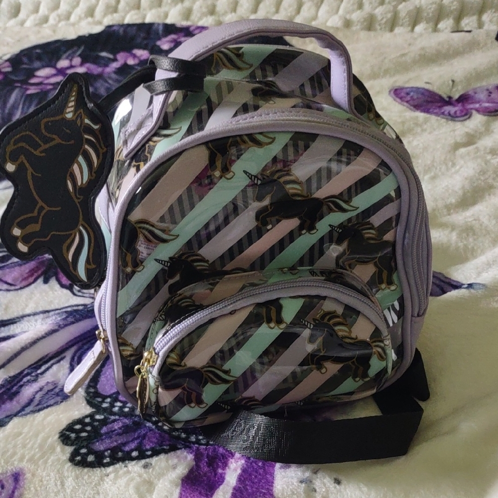 Betsey Johnson Clear Unicorn Print Mini Backpack - Multicolor
